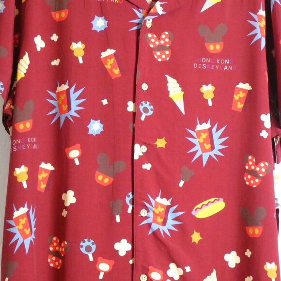 Disneyland Shirt Size XL Hong Kong Maroon Red Matching FAMILY Vacation Tops NWT - Picture 5 of 10